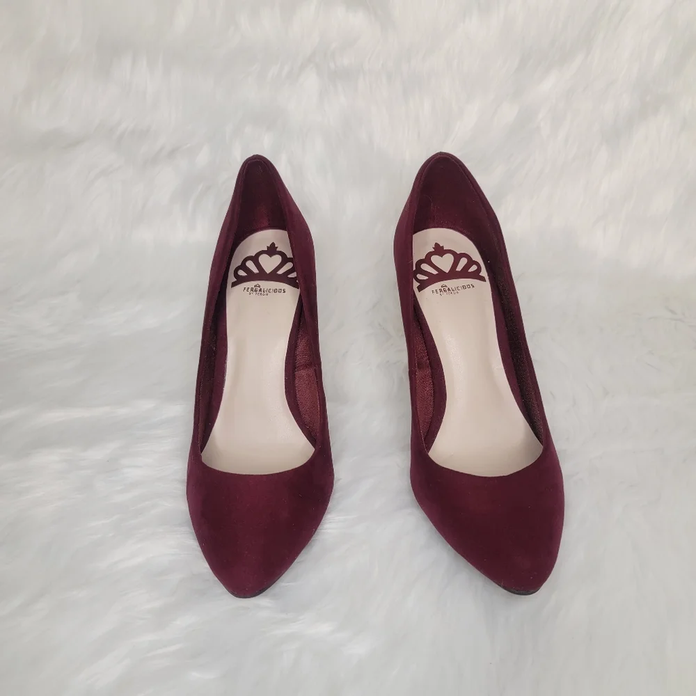 Fergalicious by Fergie burgundy suede heels. - Picture 2 of 8